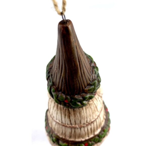 Santa Claus Christmas Ornament Bell Dangling Legs 6" Porcelain Hand Painted - Picture 6 of 7